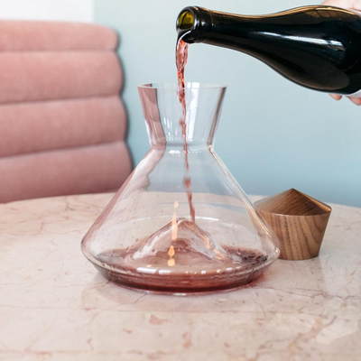 Crystal Wine Decanter Set With Built In Aerator