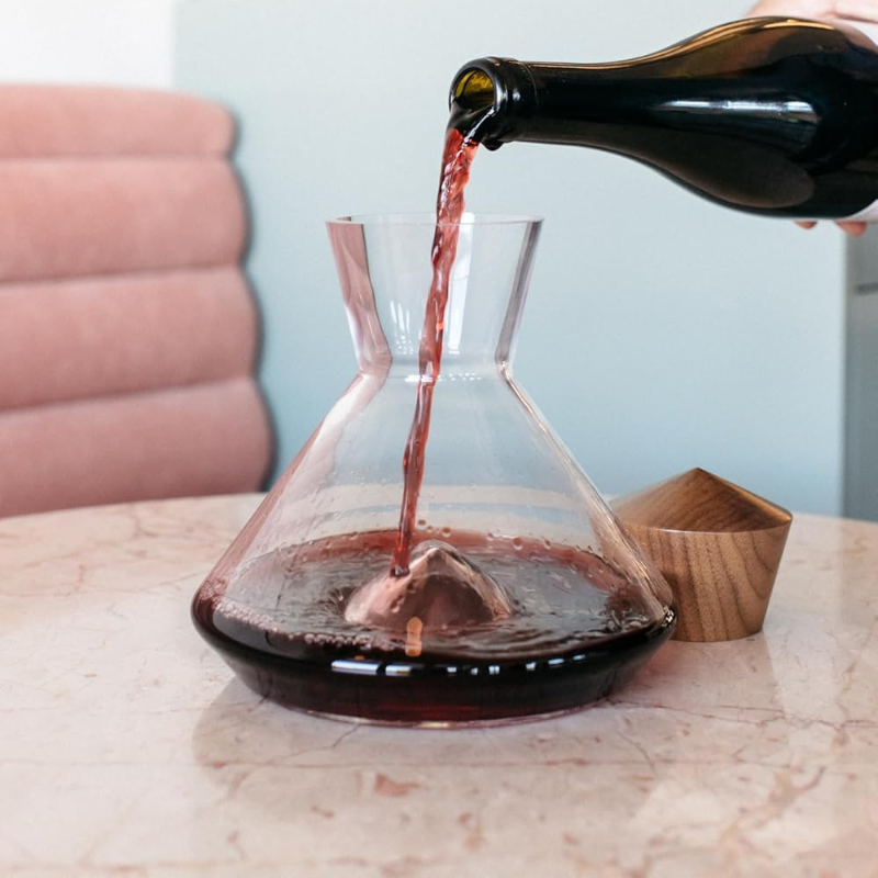 Crystal Wine Decanter Set With Built In Aerator