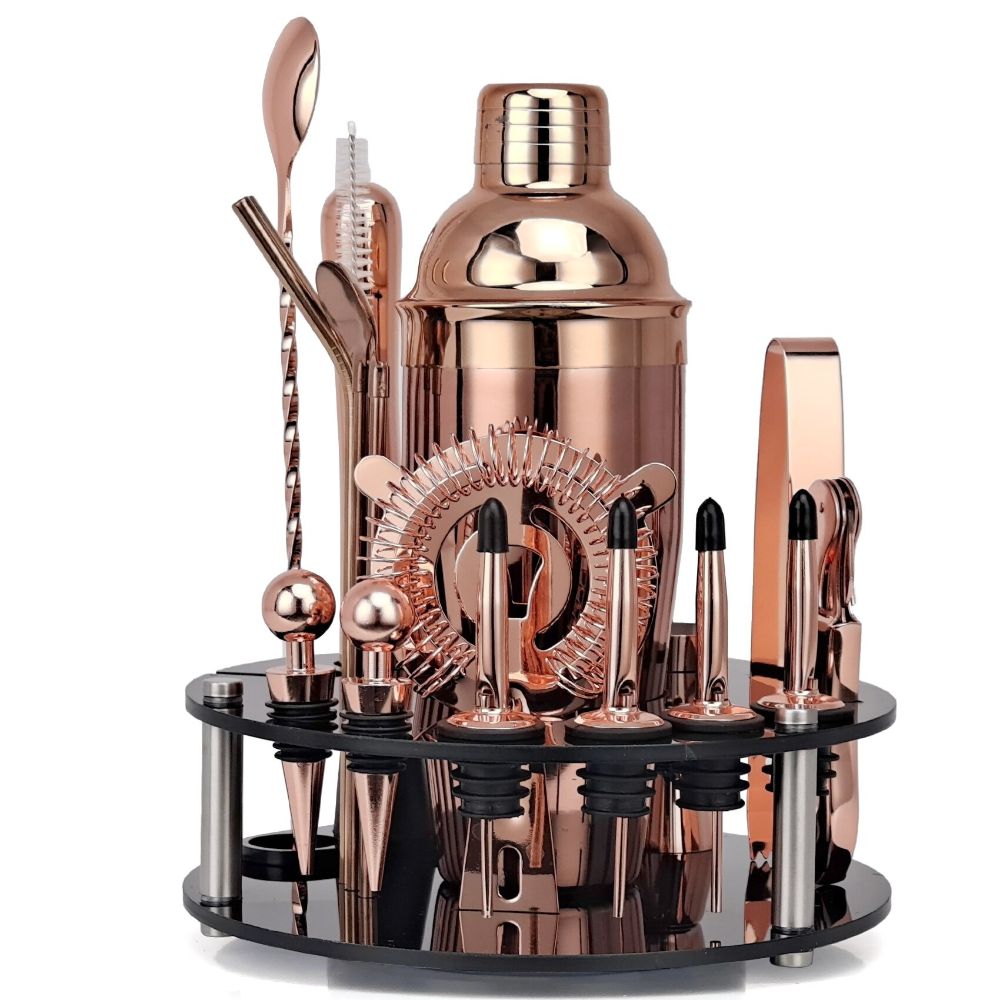 Cocktail Shaker With Rotating Acrylic Stand