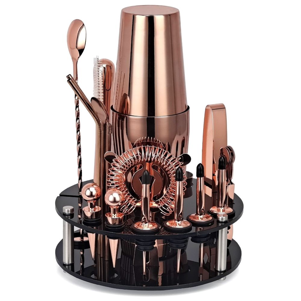 Cocktail Shaker With Rotating Acrylic Stand