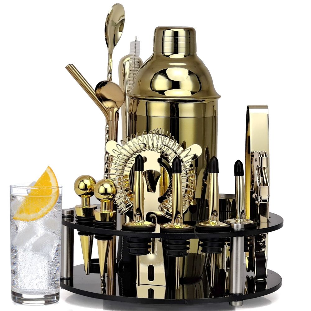 Cocktail Shaker With Rotating Acrylic Stand