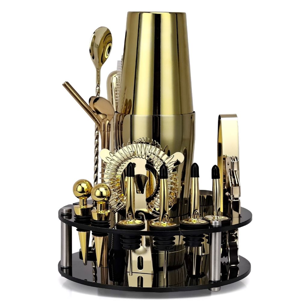 Cocktail Shaker With Rotating Acrylic Stand