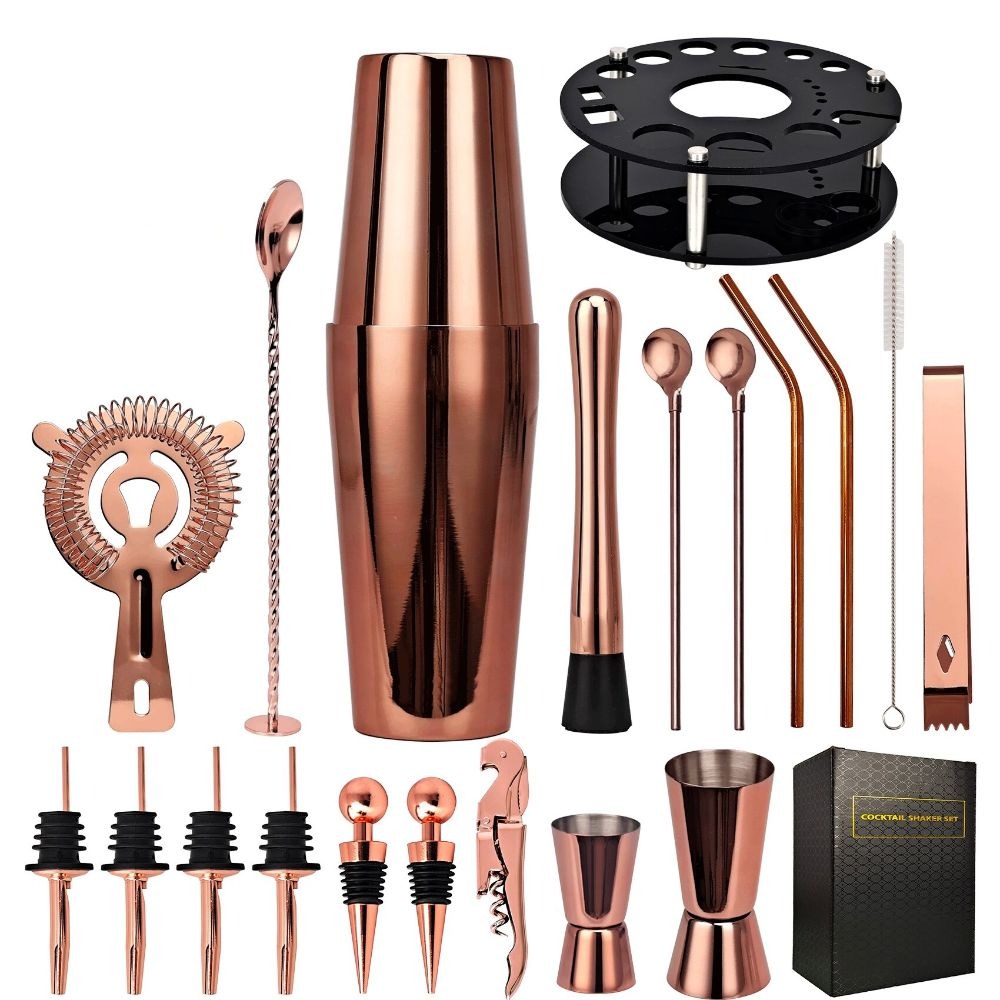 Cocktail Shaker With Rotating Acrylic Stand