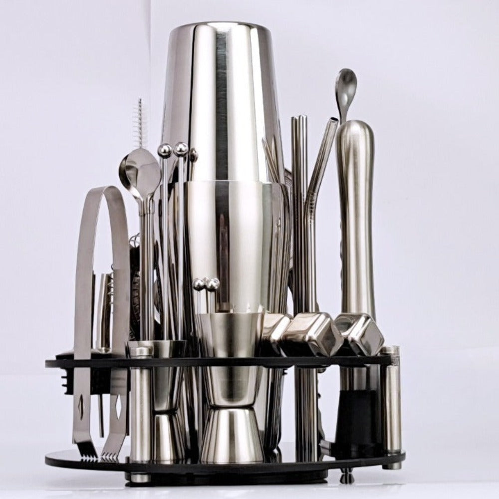 33-Piece Rotating Mixology And Craft Cocktail Shaker Set