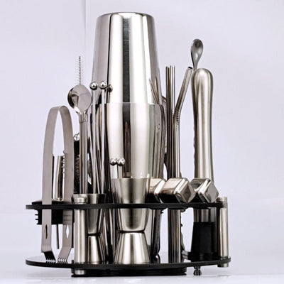 33-Piece Rotating Mixology And Craft Cocktail Shaker Set
