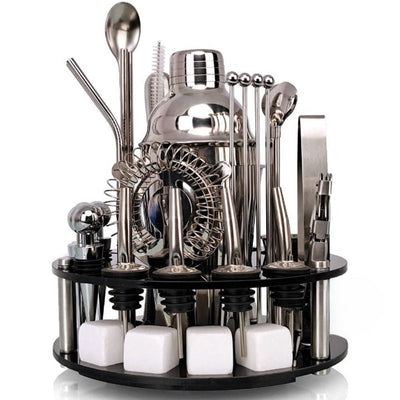 34-Piece Rotating Mixology And Craft Cocktail Shaker Set