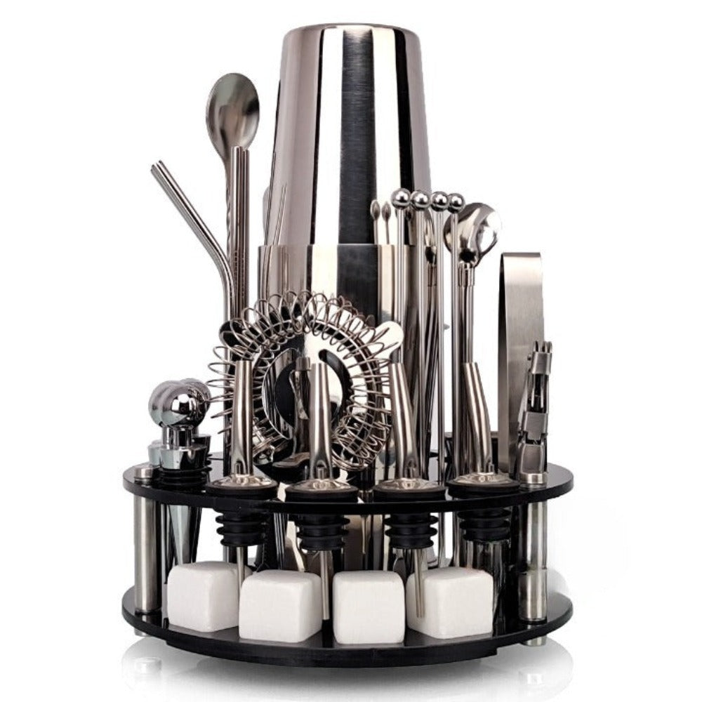 34-Piece Rotating Mixology And Craft Cocktail Shaker Set