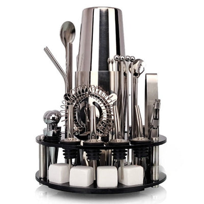 34-Piece Rotating Mixology And Craft Cocktail Shaker Set