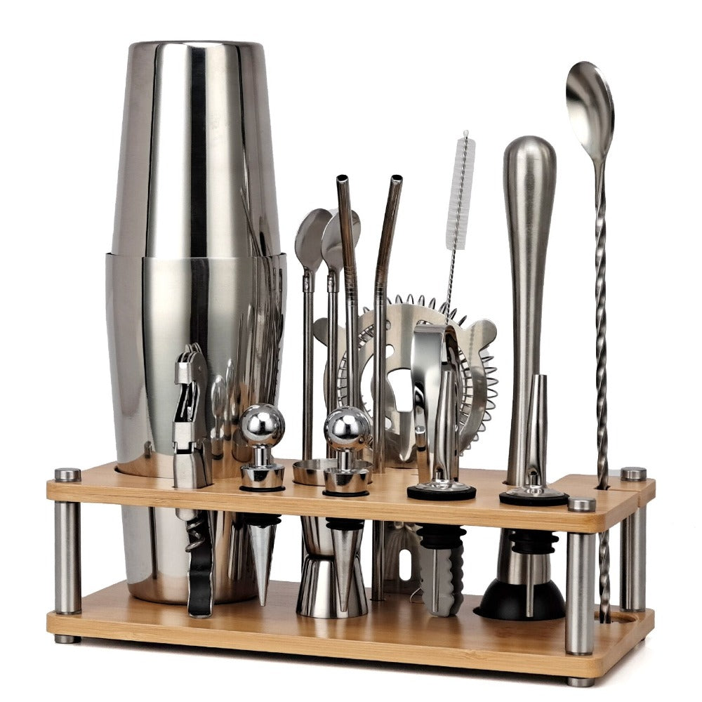 Stainless Steel Mixology And Craft Cocktail Shaker Set